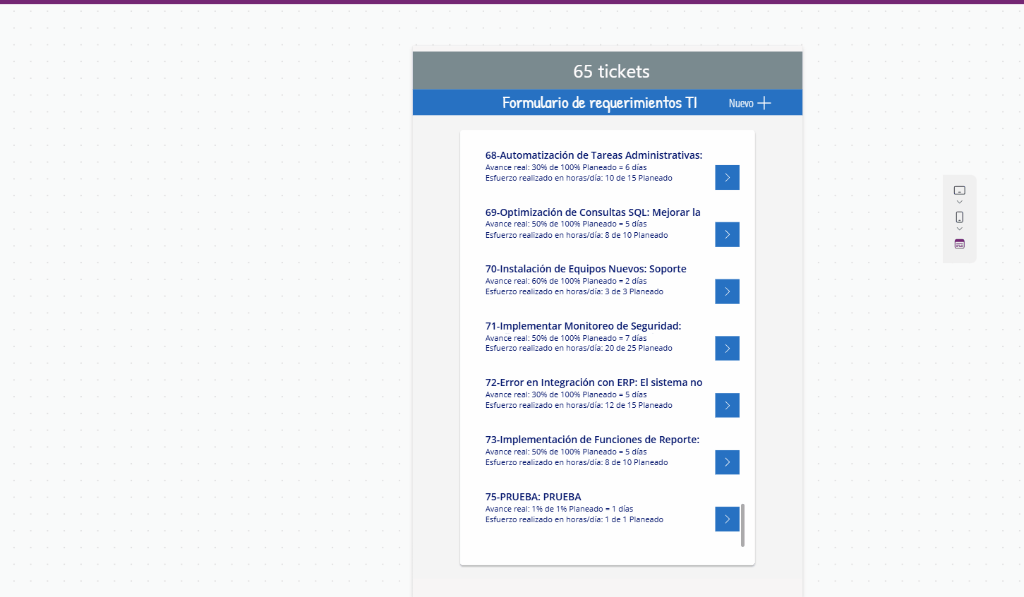Formulario CRUD + Reporte Operativo